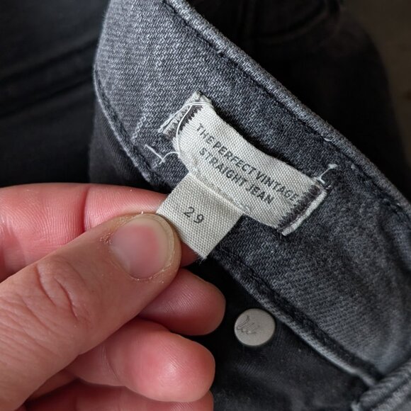 Madewell The Perfect Vintage Straight Leg Jean Gray Denim Raw Hem size 29 - Picture 6 of 8